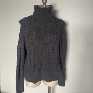 Skull Cashmere grey acrylic cable knit turtleneck sweater size M